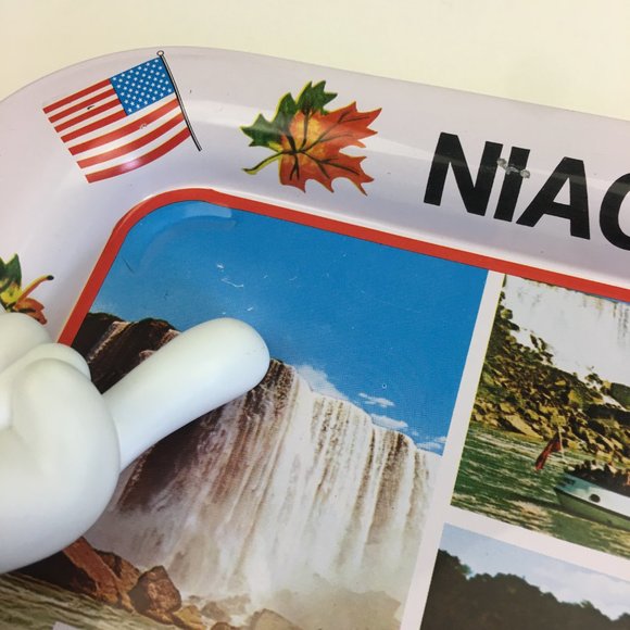 Vintage Niagara Falls New York Canada USA White Rectangular Metal Tin Tray Image - Picture 8 of 10